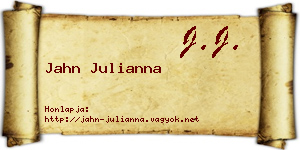 Jahn Julianna névjegykártya